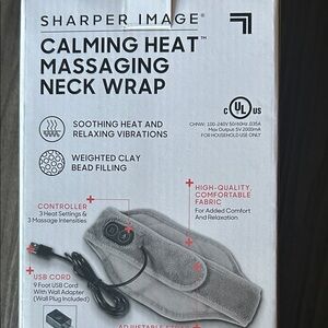 Sharper Image Massaging Neck Wrap - Light Gray